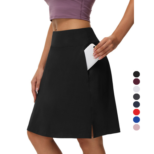 Eurasian long sports tennis skirt pants two-piece yoga fitness anti-peep running quick-dry women's high