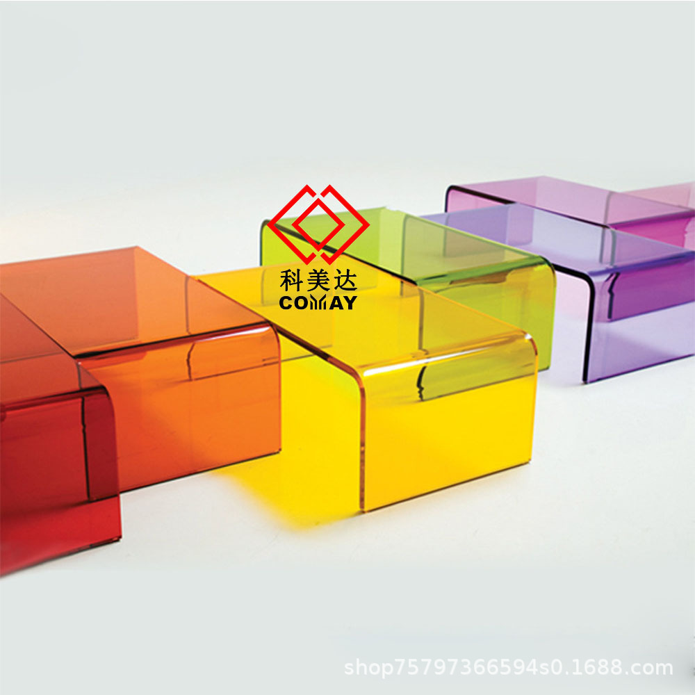 彩色亚克力板热弯切割茶色亚克力台卡盒子卡槽