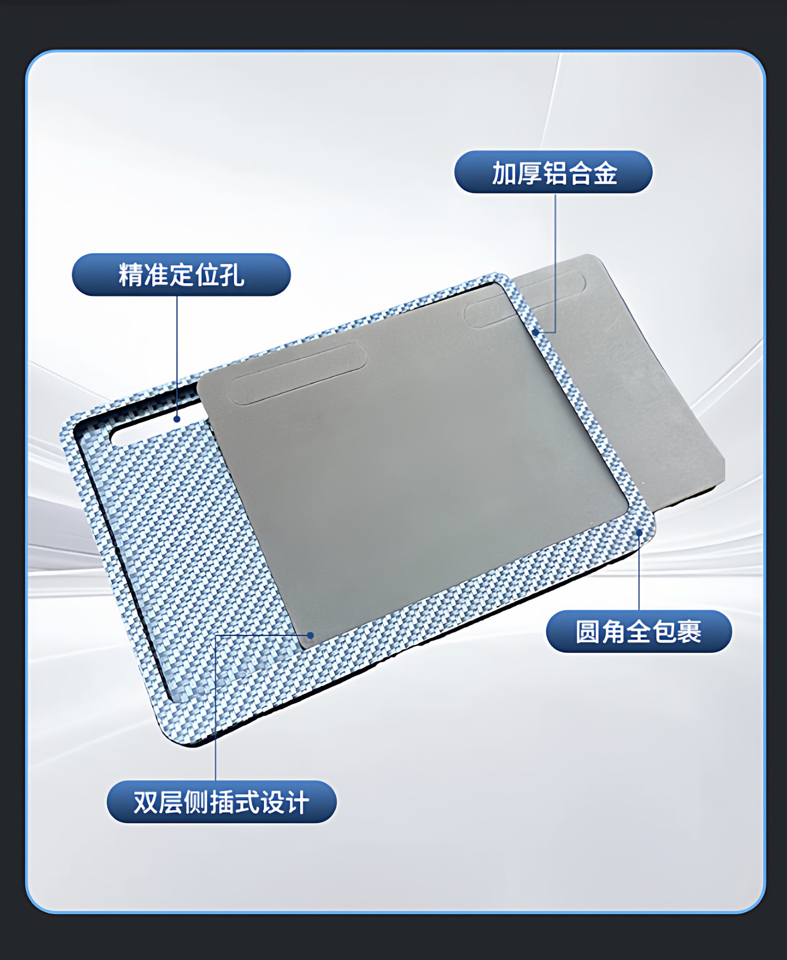 Side-mounted, double-layer license plate frame for electric motorcycles, a universal license plate frame designed to prevent bending, in compliance with new traffic regulations