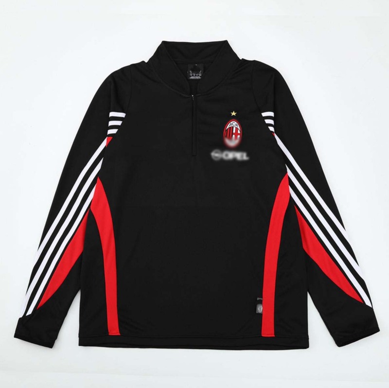 新款产品复古半拉长袖训练服上衣【S-2XL】联名皇马AC米兰运动服|undefined