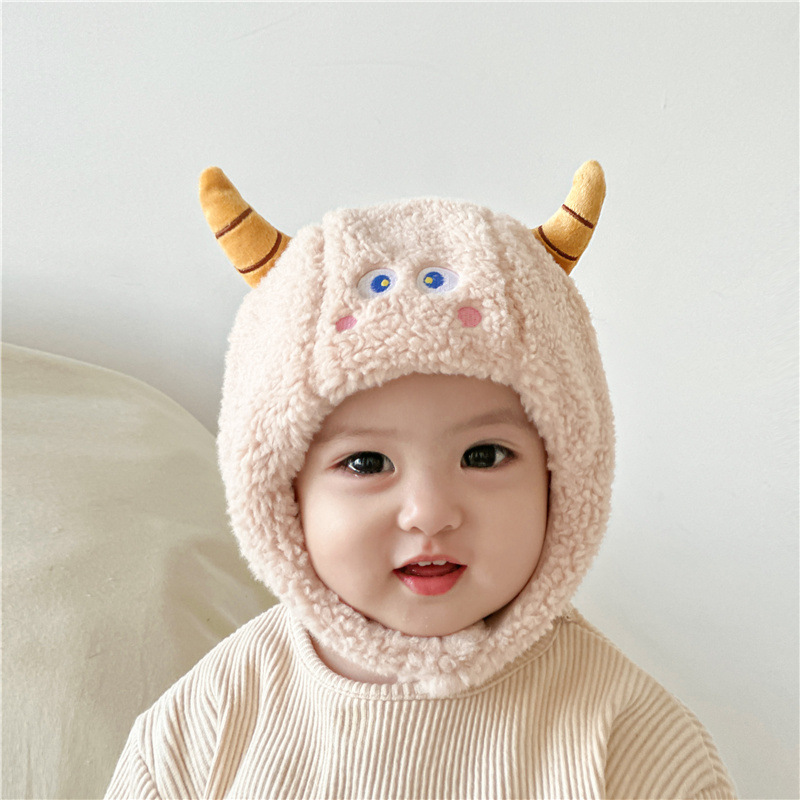 Gorro Lei Feng de Felpa para Bebé de Franela Térmico y A Prueba de Viento para Invierno