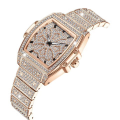 時來運轉手錶酒桶型女表奢華滿鑽鋼帶新款霸氣時尚高級感網紅女士