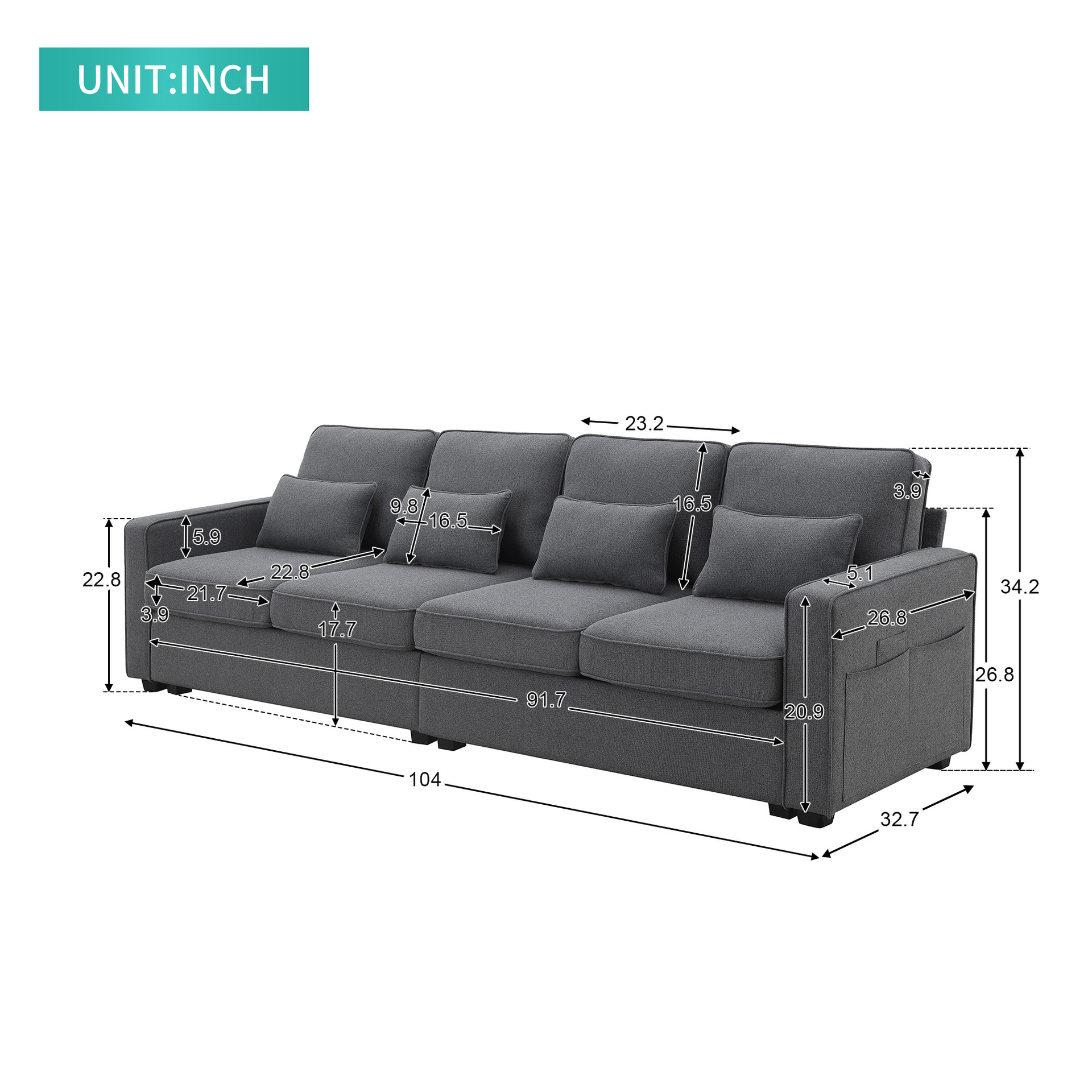 Sofá cama multifuncional de madera sólida plegable de almacenamiento de doble propósito pequeño tipo sala de estar desmontable sofá cama doble simple