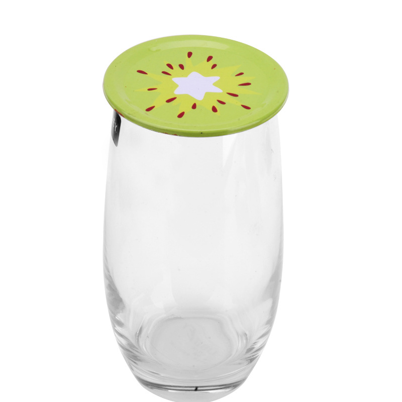 彩色公雞杯蓋馬口鐵蓋螺紋口密封蓋防塵蓋環保實用水杯玻璃杯蓋子