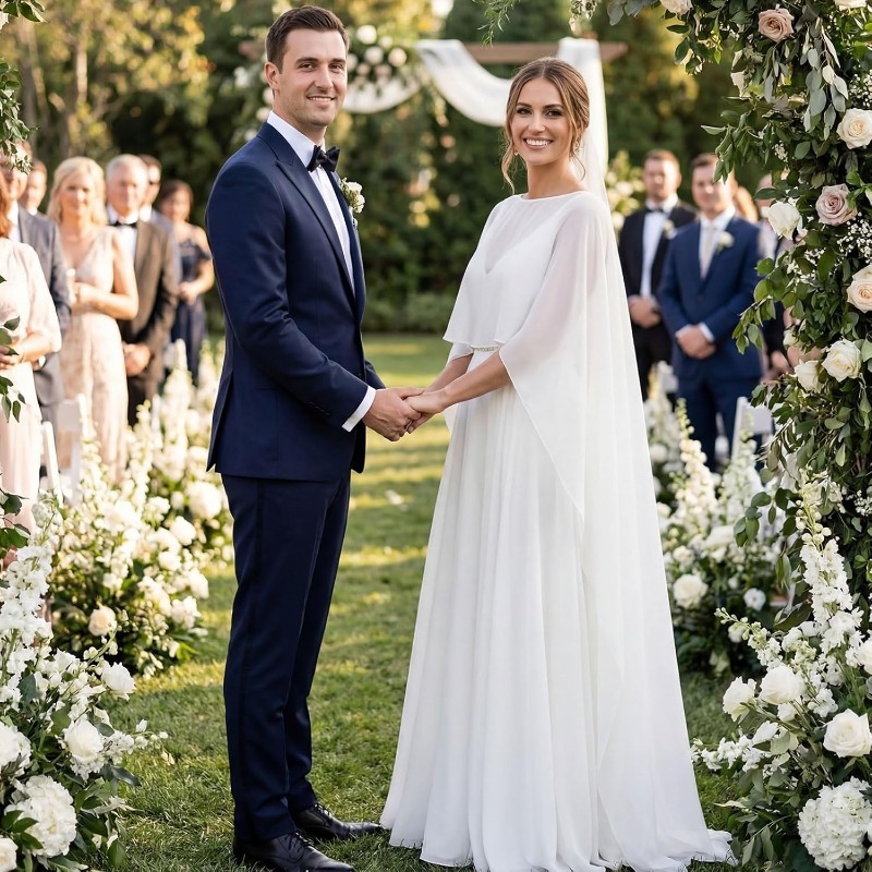 Shiffon cloak for bride