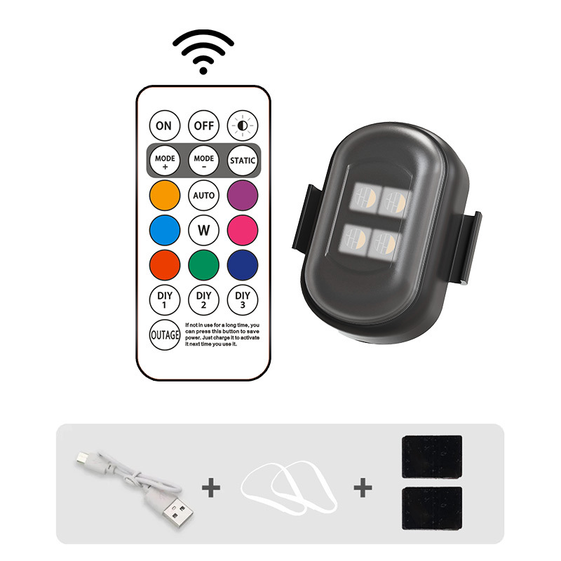 4 lámparas LED aeronaves luces de motocicleta UAV flash inalámbrico luz de advertencia de control remoto luz de crucero