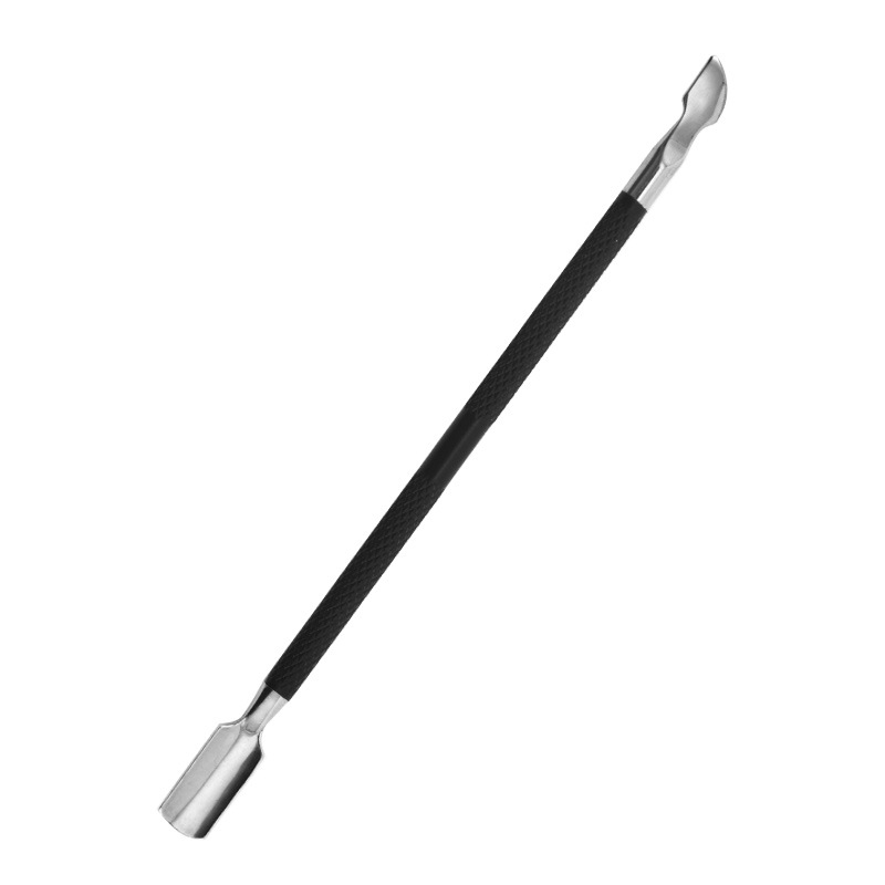 Acero inoxidable manicure acero empuje piel muerta empuje pequeño acero empuje piel muerta pala de doble cabeza de remoción de uñas planadora de remoción de uñas pegamento de aceite herramientas de manicure