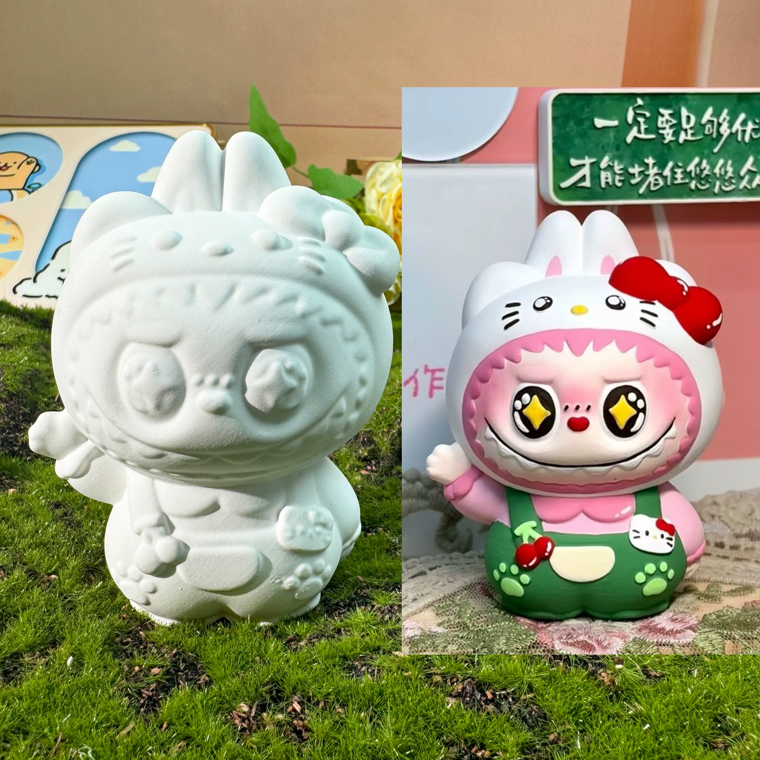 Labubu gypsum doll first generation second generation third generation labubu DIY graffiti peripheral clothes accessories plate
