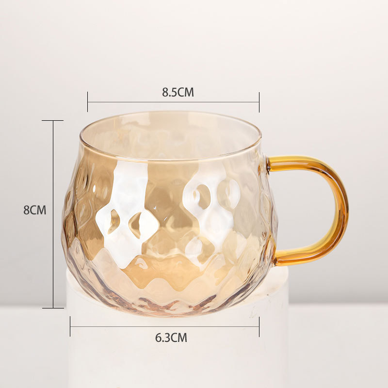 hermosa taza de vidrio de diamante casera de alto valor de agua, taza de desayuno, taza de leche, taza de menú, sensación de alto nivel