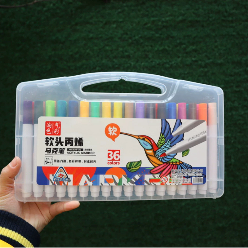 Marcador de acrílico plegable de color para niños graffiti pintura de lápiz de color rápido secado impermeable sin olor conjunto de lápiz de marca