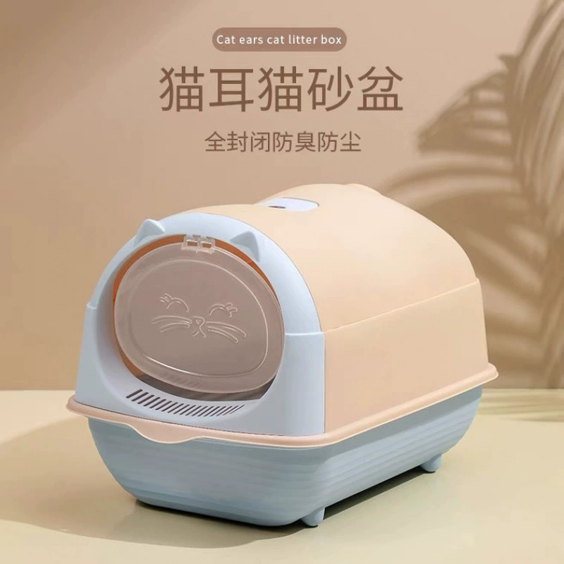 Полностью закрытый кошачий туалет, очень большой, огромный, дезодорирующий, противопесочный туалет, кошачий туалет с защитой от брызг, трансграничный