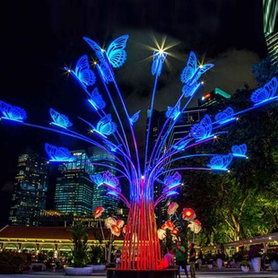 Creative Butterfly-Shaped Landscape Lights, Outdoor Festival Decorative Lights, Park Community Square Garden Plum and Birch Lighting