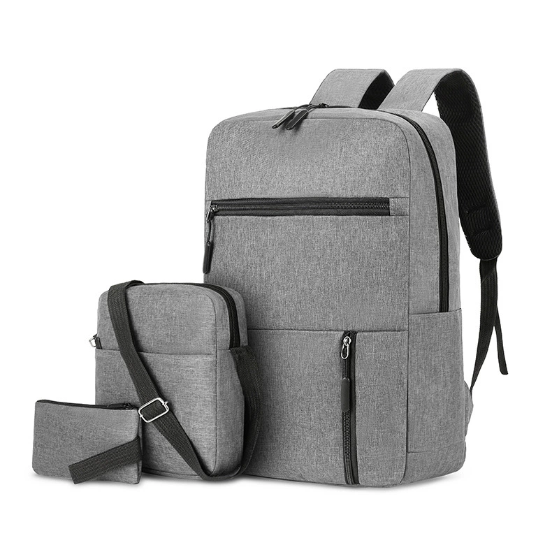 Set for leisure, backpack, laptop, business version, 3 piece set, Korean style