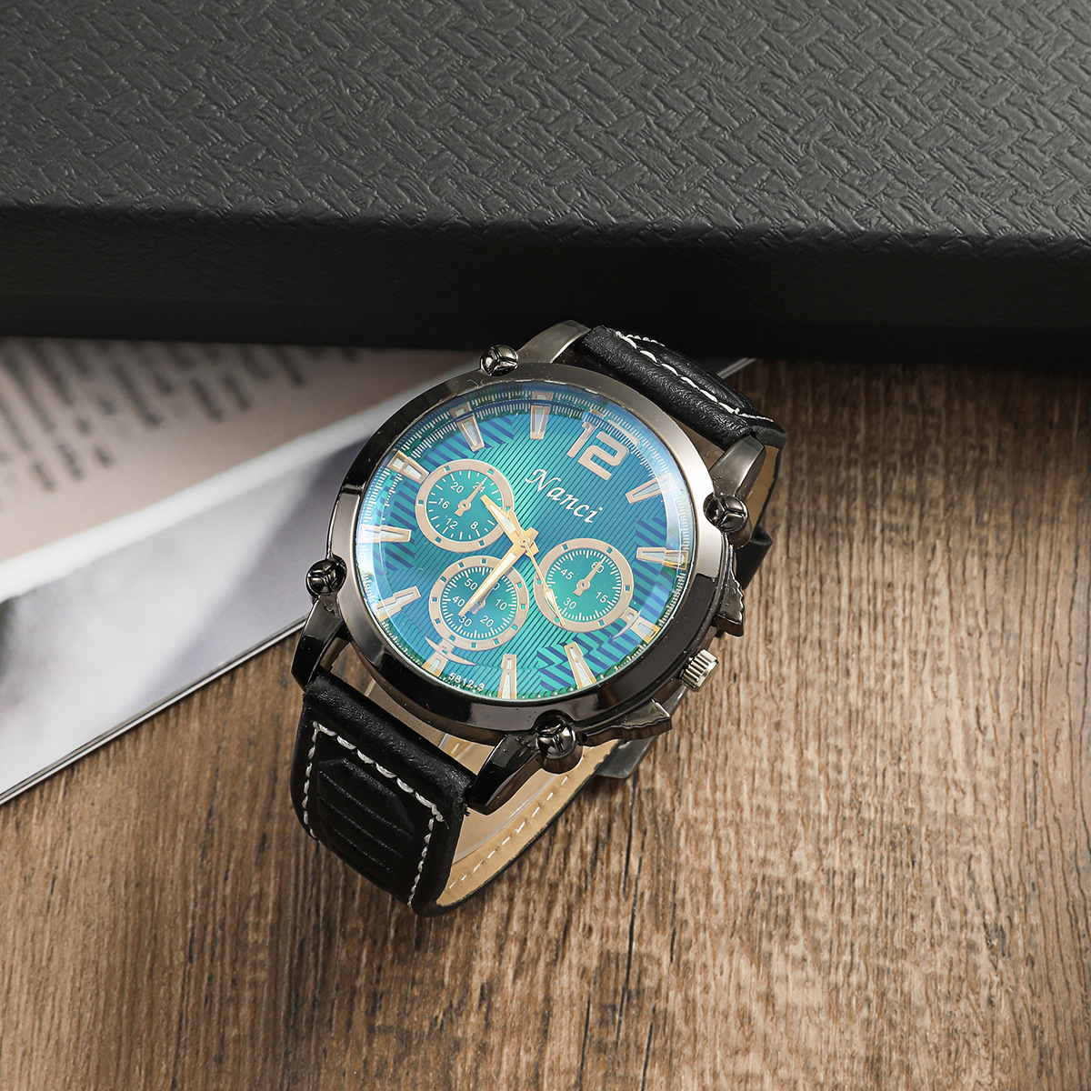 Quartz Movement Business Solid Color Buckle Quartz Men's Watches