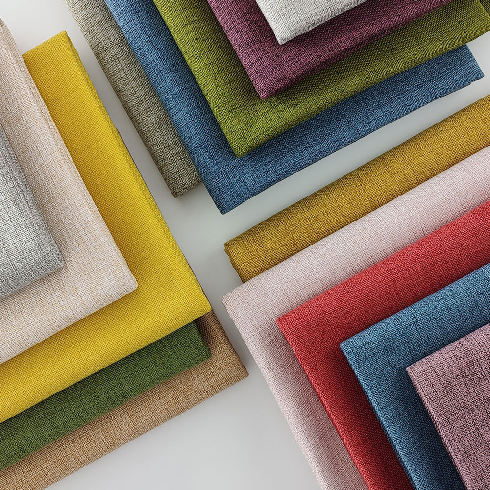 1400D加密亚麻布料棉麻印花面料软包抱枕坐垫车套沙发布料 仿麻布