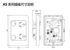 FIKO Foreign Trade Socket with Australian Standard for 2-Position Switch, 2x15A Three-Pole Three-Hole 3-Eye Power Socket Panel