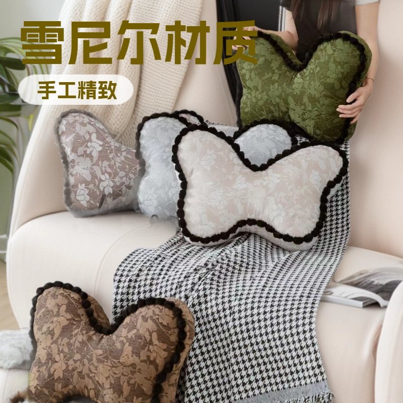 Retro Ins Style Butterfly Pillow Living Room Sofa Cushion Popular Bedside Lumbar Support Bedroom Bay Window Pillow High-End