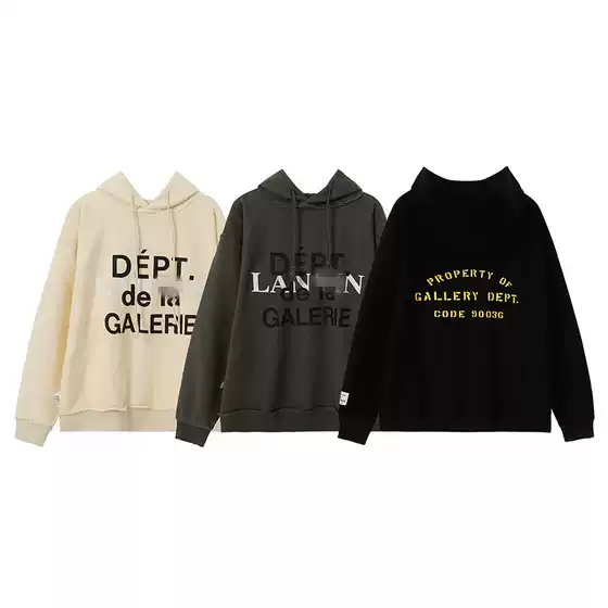 Cross-border American Streetwear GALLERY DEPT Letter Print Hoodie Unisex Couple High Street Hooded Sweatshirt Jacket