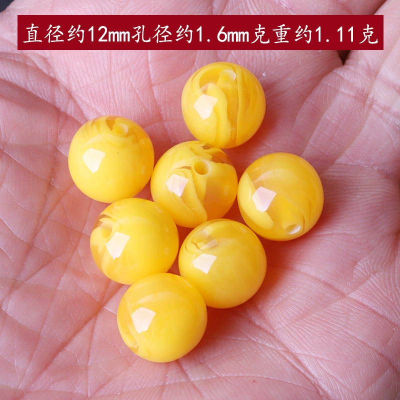 Synthesized rosary with round beads wax agate handmade, DIY
