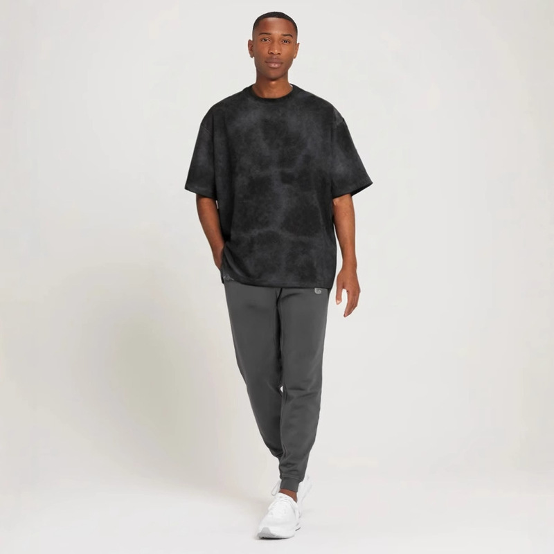 Cross-border men's T-shirt 90 s retro T-shirt 240g combed smooth tie-dyed T-shirt European and American men's Harajuku T-shirt