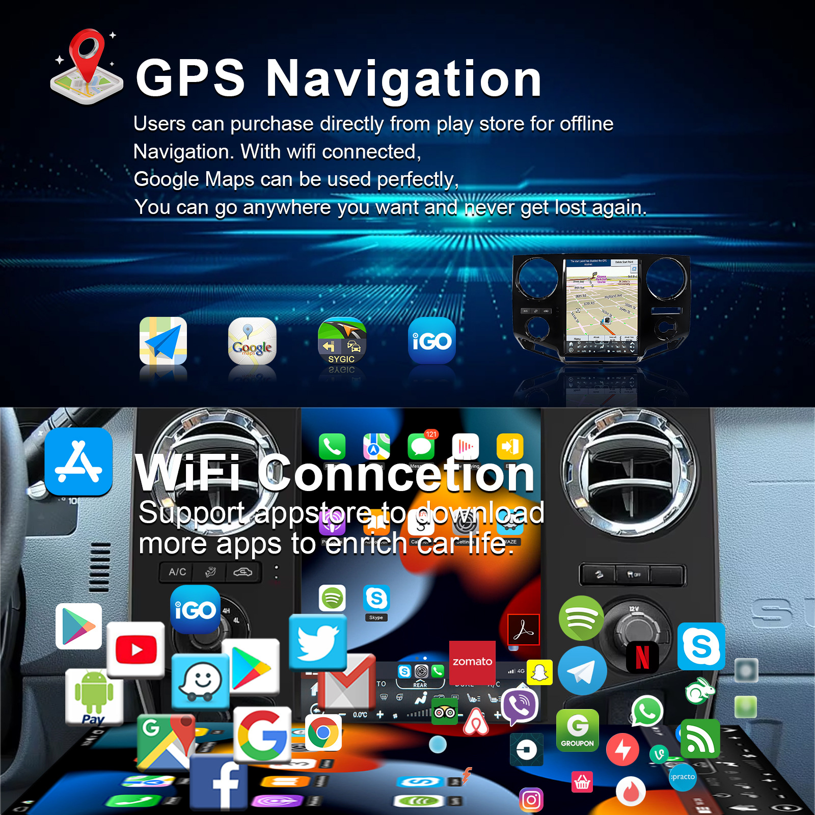 12.1Inch F-250/350 2008-2016 Car Audio and Video Intelligent Navigator Gps Android Navigation