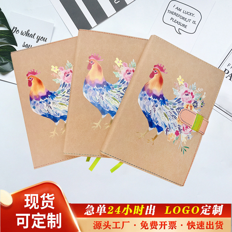 新款商务办公会议记录笔记本定制UV皮革彩印加厚记事本日记手账本