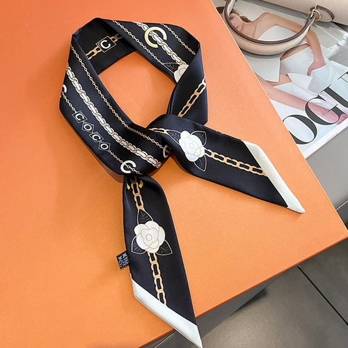 Long small silk scarf belt, women's hairband, versatile, high-end, thin, spring and autumn style, matching shirt, ribbon, French streamer