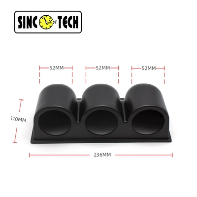 Holder Instrument Cover, Other Car Modifications - 52mm-three-seats-black