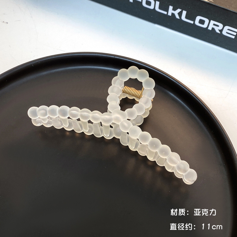 韩式大号鲨鱼夹夏季新款女发饰奶咖色后脑勺发卡抓夹批发|undefined