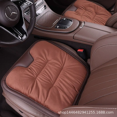 Wool pad Warm Anti-Slip Single-Piece Seat Cushion - brown-one