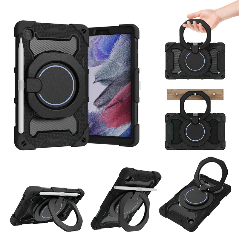 Suitable for Samsung Tab A7 Lite Colorful Silicone Tablet Case Pc Bracelet Satchel Rotating Stand A7 Protective Case