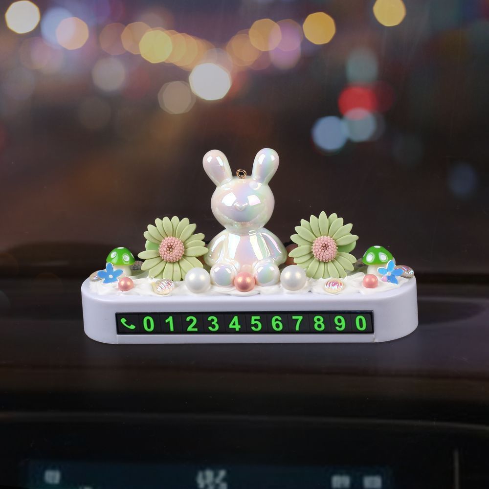 2016 nuevo adorable cartón de dibujos animados crema placa de estacionamiento corona oso coche placa de estacionamiento temporal placa de movimiento de automóviles
