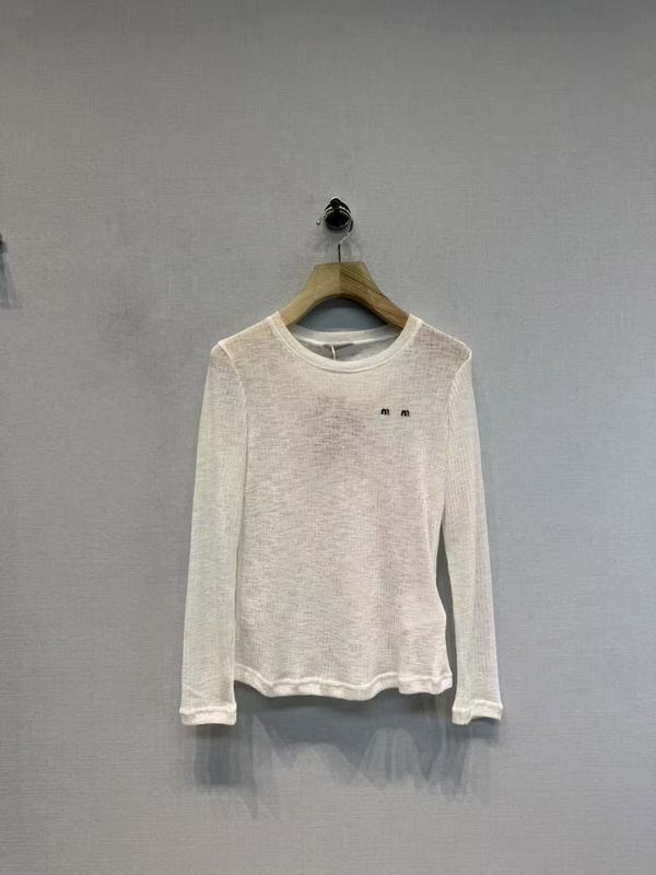 南油女装M家25早春新品胸前微标刺绣字母百搭显瘦长袖打底衫上衣|undefined