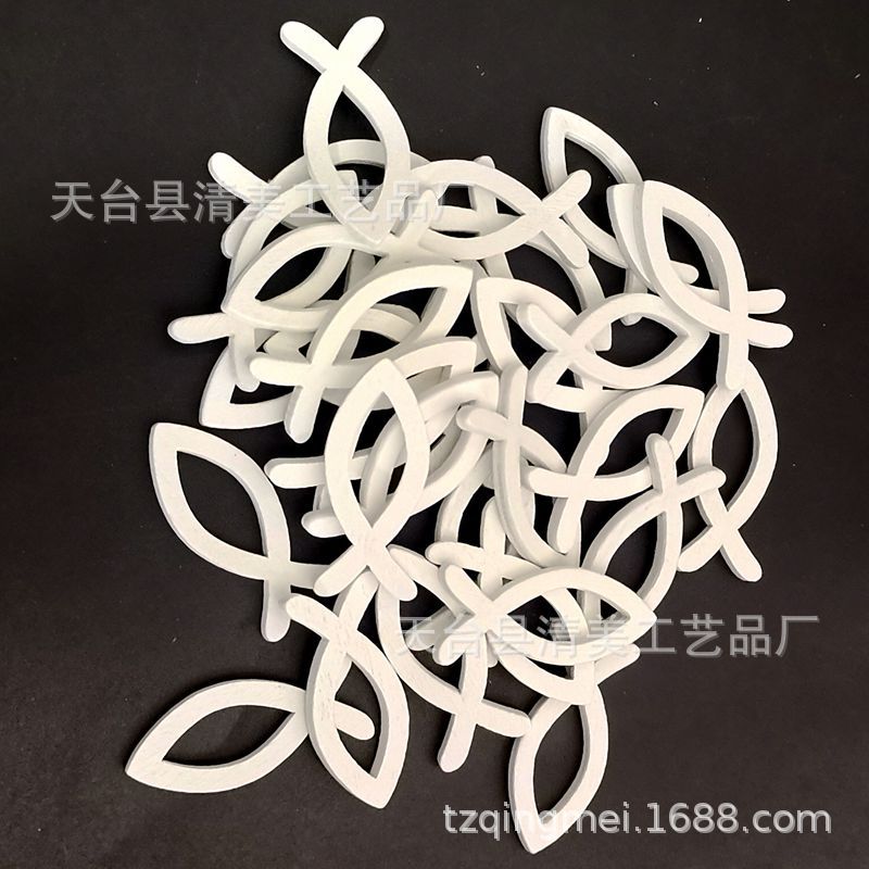 Pescado hueco blanco botones de madera vacíos 18 un paquete de textiles y textiles para el hogar accesorios de decoración artesanal