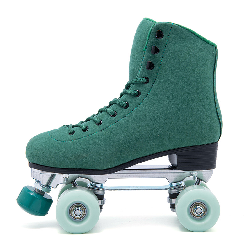 Pattini comodi alla moda per giovani a doppia fila con ruota in PU e supporto in metallo_voghion.com