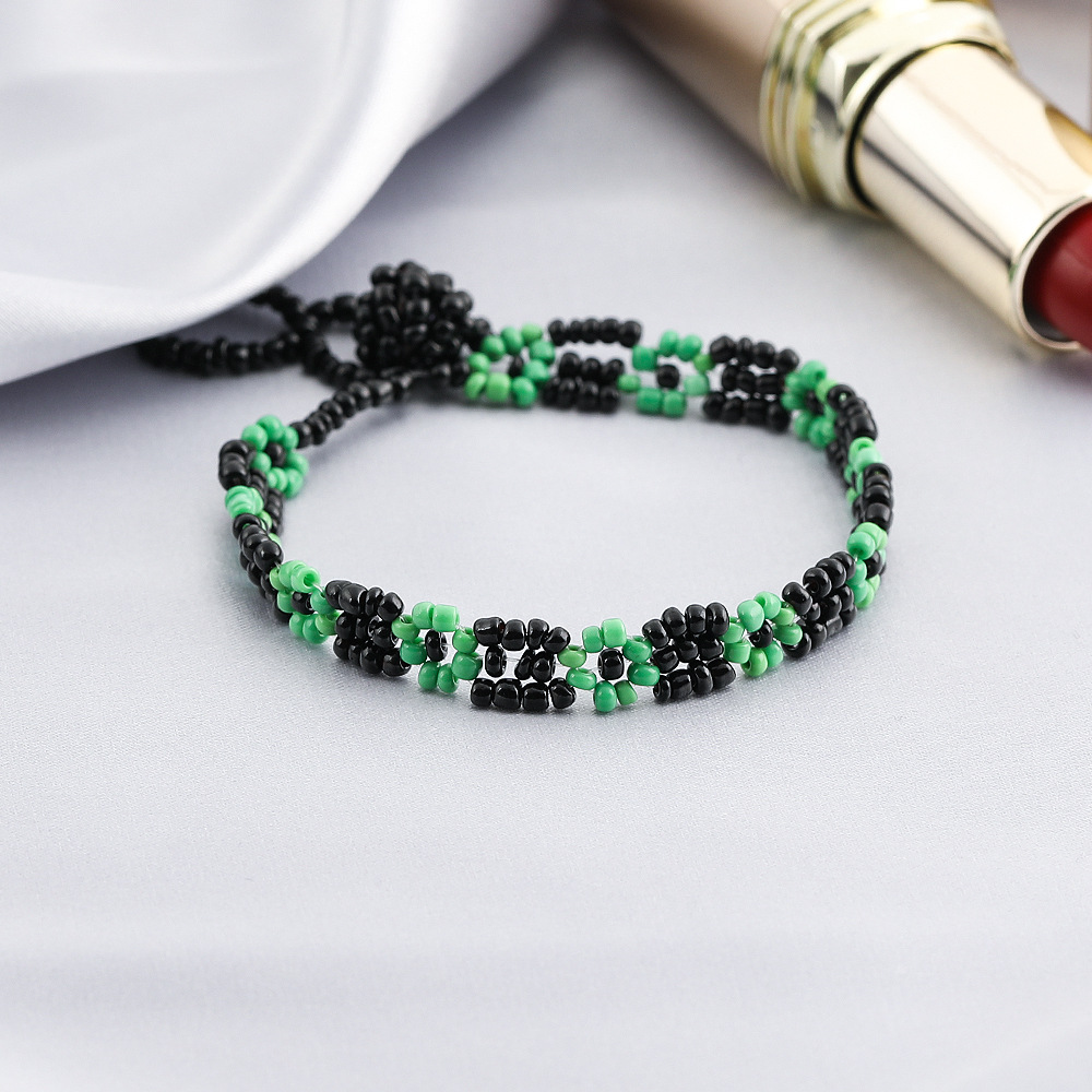 fashion jewelry color ethnic mixed color flower bead bracelet wholesale