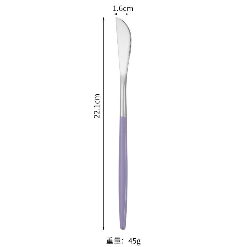 Cuchillo de filete occidental, tenedor, cuchara de postre Vajilla transfronteriza de 4 piezas Amazon Acero inoxidable portugués cuchillo, tenedor y traje de cuchara