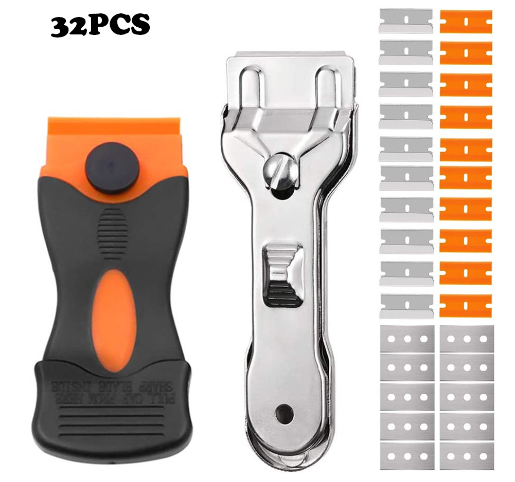 32件套刮刀工具套装，用于刮漆贴纸胶标签的去除刮刀，玻璃去除剂