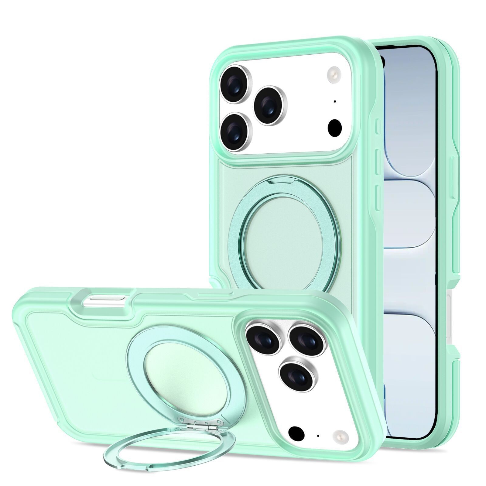 Nuevos productos de explosión transfronteriza adecuados para iPhone17PM 360 soporte grueso de caso de teléfono móvil, piel de caso de teléfono a prueba de caídas