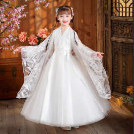 儿童汉服白色2026新款夏季仙气质中国风女童超仙汉服古风唐装襦裙