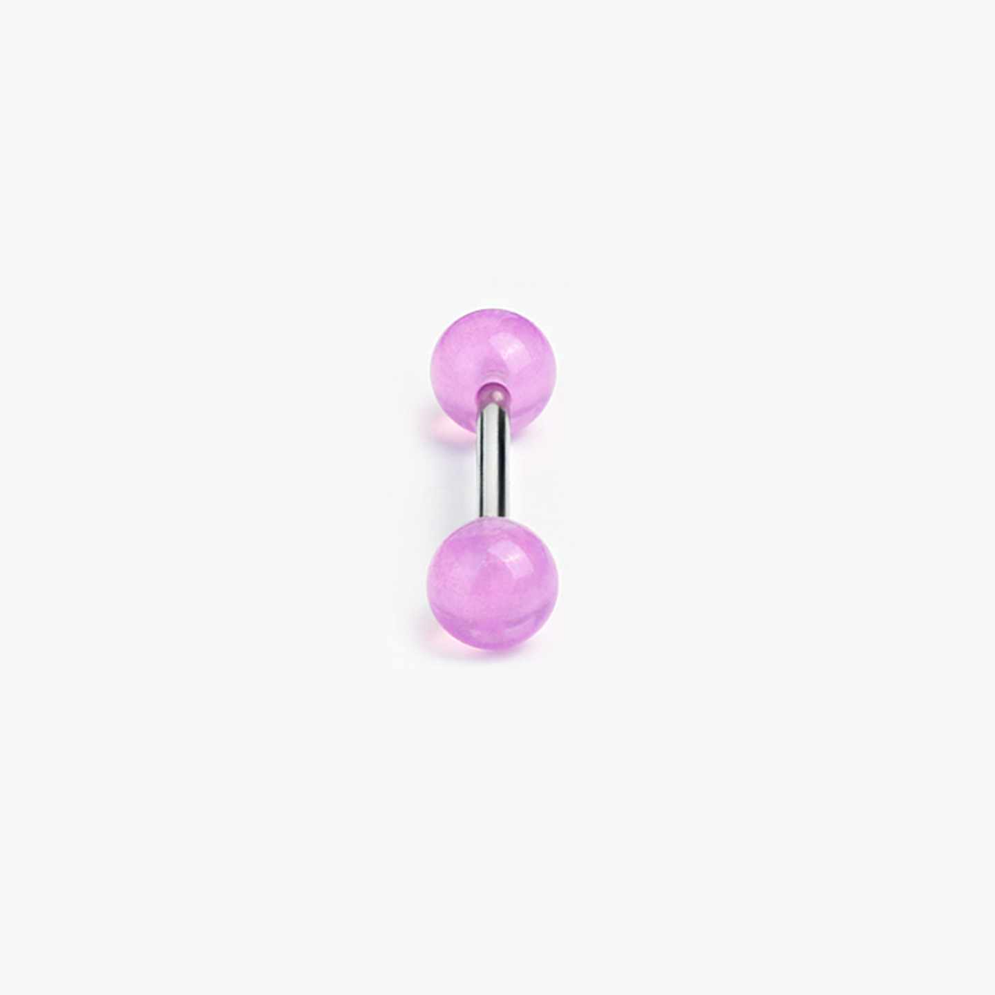7-Color Polarized Cat Eye Gradient Tongue Piercing Fine Glitter Acrylic Titanium Steel External Thread Barbell detail image 13