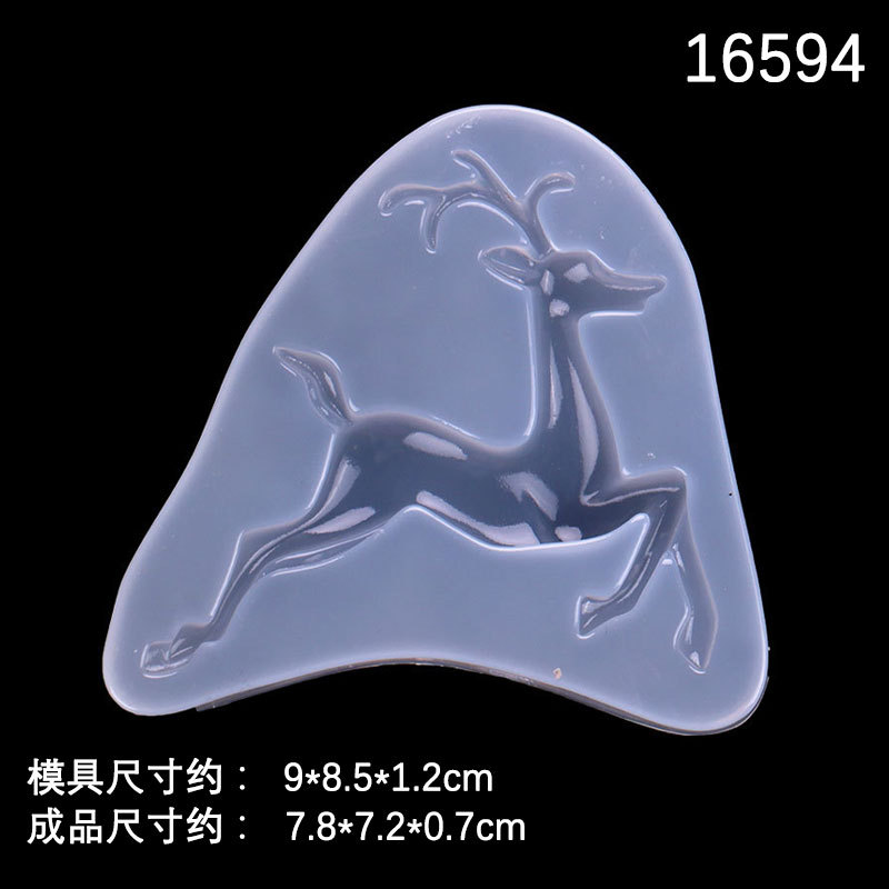 Espejo de Navidad epoxi molde color bola ciervos biscuit cake decoración cerámica suave arcilla joyería hecha a mano DIY producción