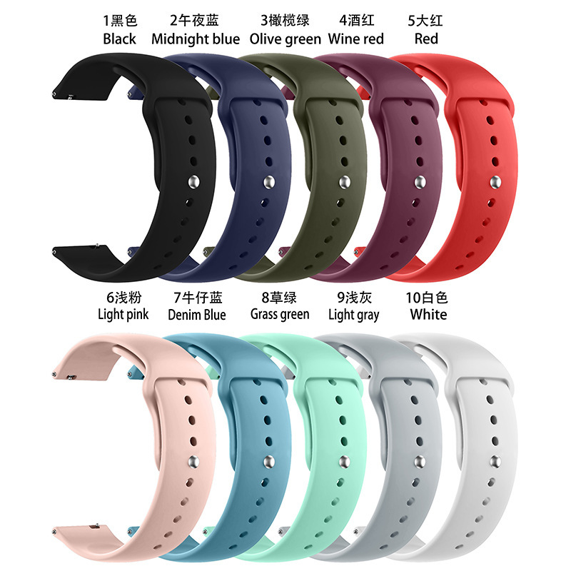 Dorsi 20/22mm correa de silicona de color sólido para Samsung watt4/5 Huawei GT4 Jiaming deportes correa de muñeca