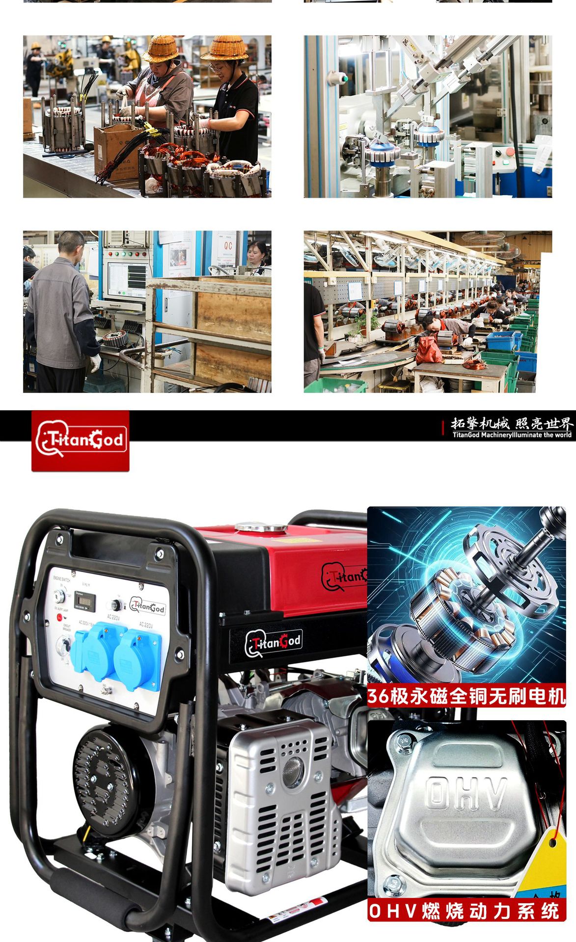 Chongqing Generator Gasoline Variable Frequency Open Frame Generator Set High Power Industrial Generator Car Charging Generator