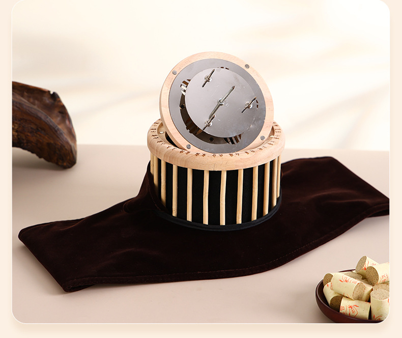 Wooden Moxa Box Single Hole Portable Moxibustion Warmer for Home Abdominal Heat Therapy with Aged Moxa Sticks preparation