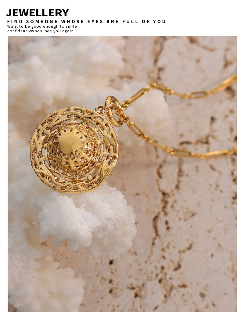 Trendy personality hollow straw hat design necklace women's jewelry set earrings_voghion.com