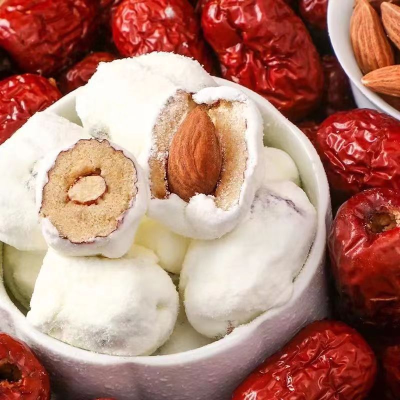 Milk Date with Almond & Red Date Filling – Wholesale, 500g, Individually Wrapped Snack with Cheese-Filled Dates