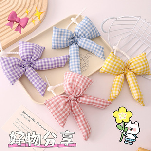 Korean Style Instagram Style Dopamine Color Bow Brooch Backpack Accessories Cute Girl Handmade Bag Small Pendant