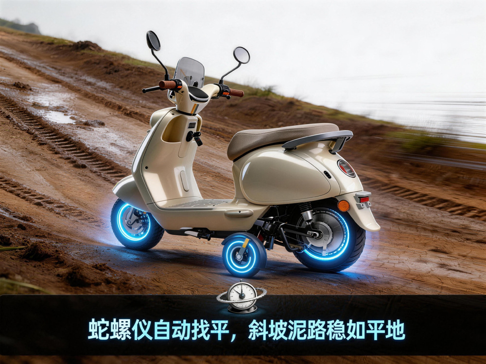 Electric Vehicle Auxiliary Wheels, Dual-Motor Balance Wheels, Anti-Slip and Anti-Fall Wheels for Adults and Beginners, Electric Adjustable and Foldable