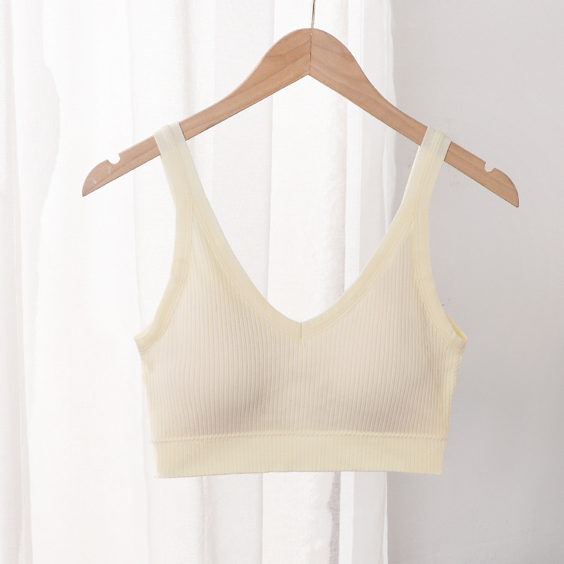 Seamless beauty back push up Correa inalámbrica chaleco en el pecho taza de una pieza fija de las mujeres anti-exposición tubo interior chaleco superior